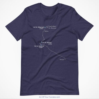 Galibier Lauteret Telegraphe t-shirt-heather-midnight-navy